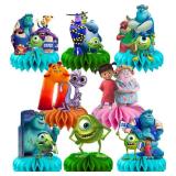 8Pcs Cartoon For Monster Honeycomb Table Centerpiece,Birthday Party Supplies Table Decorations for Party Decorations.