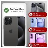 GONEZ Magnetic for iPhone 16 Pro Max Case, Compatible with MagSafe, Liquid Silicone Case, with Screen Protector + Camera Protector, Full Body Protective Shockproof Phone Cover 6.9\", Maroon