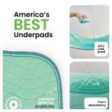 IMPROVIAÂ® Washable Underpads, 18\" x 24\" (Pack of 4) - Heavy Absorbency Reusable Incontinence Pads for Kids, Adults, Elderly, and Pets - Waterproof Protective Pad for Bed, Couch, Sofa, Furniture, 