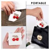 BUNCHBRAVO Pocket Mirror with Red Cherry Design, Travel Compact Mirror with Double-Sided Magnification for Makeup and Touch-up