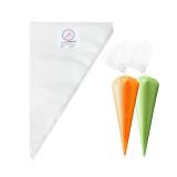 Keenpioneer 14-Inch Disposable Decorating & Pastry Bags, Tipless Icing Piping Bag for Cake, Cream Frosting and Cookie Decoration, Pack of 100 (Clear)