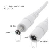Liwinting DC Power Extension Cable, DC 5V Power Adapter Plug Extension Cord 2.1mm x 5.5mm Male to Female Extension Wire for DC 12V Power Adapter, CCTV Security Camera etc., 1m/3.28Feet White