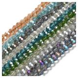 1350pcs Faceted Rondelle Glass Seed Beads 3x2mm Mini Crystal Loose Spacer Beads for DIY Friendship Bracelet Necklace Beading Craft Jewelry Making Ornament, Mixed Color