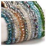 1350pcs Faceted Rondelle Glass Seed Beads 3x2mm Mini Crystal Loose Spacer Beads for DIY Friendship Bracelet Necklace Beading Craft Jewelry Making Ornament, Mixed Color