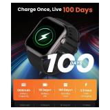 Smart Watches for Men Women: 1.85\" Smartwatch with 30 Day+Battery Life Make/Answer Call Sleep Heart Rate SpO2 Monitor IP68 Waterproof 120+Sport Mode Watch for Android iPhone Samsung Black