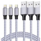 TAKAGI for iPhone Charger, [MFi Certified] Lightning Cable 3PACK 6FT Nylon Braided USB Charging Cable High Speed Transfer Cord Compatible with iPhone 14/13/12/11 Pro Max/XS MAX/XR/XS/X/8/iPad