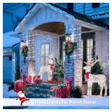 JMEXSUSS 2 Pack White Solar Christmas Lights, Total 200 LED 66 FT Solar String Lights Outdoor Waterproof, White Twinkle Light for Christmas Tree Outside Garden Yard Decor