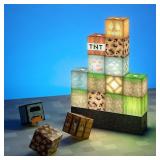 Paladone Minecraft Building Block Night Light â Officially Licensed LED Lamp for Boysâ Bedrooms, Gaming Decor & Gifts â Fun Minecraft Room Accessory
