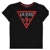 Guess Big Boys Organic Cotton Short Sleeve Classic Logo T-Shirt, Jet Black, 10