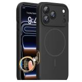 Miracase Magnetic for iPhone 17 Pro Case, Compatible with MagSafe, Integrated Silicone Camera Control Cover, 3.0mm Thicken Shockproof Drop Protection Phone Case for 17 Pro,Black