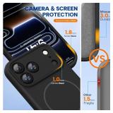 Miracase Magnetic for iPhone 17 Pro Case, Compatible with MagSafe, Integrated Silicone Camera Control Cover, 3.0mm Thicken Shockproof Drop Protection Phone Case for 17 Pro,Black