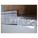 Realspring 24 Pack Happy Birthday Color Your Own Jigsaw Puzzles for Kids 3-5, 4-6, 6-8, Coloring Crafts DIY Paper Puzzles Party Favors Gifts for Toddler Children Learning Education Toys