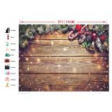 7x5ft Christmas Backdrop Snowflake Gold Glitter Christmas Wood Wall Photography Backdrop Xmas Rustic Barn Vintage Wooden Floor Background for Kids Portrait Photo Studio Booth