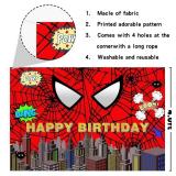Red Spider Web Superhero Photo Backdrop Banner - 6x4 Ft Vibrant Vinyl Background for Boys Birthday, Baby Shower, Superhero Party Decorations (Red Spider)