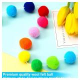 MARFOREVER 4 Pack 26.3 Feet Colorful Pom Pom Garland Decorations, 30 Balls Rainbow Felt Ball Garland Rainbow Garland Hanging Supplies for Wall Christmas Tree Classroom Birthday Party Home Decor