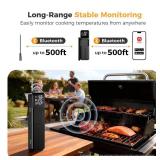 Smart Wireless Meat Thermometer,Digital Cooking Thermometer with Dual High-Accuracy Sensors,Ceramic Heat-Resistant Probe, Instant Read LCD & App Control for Kitchen,BBQ,Oven,Grill,Air Fryer