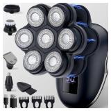 UPTARD 2025 New Upgrade Magnetic Head Shavers for Bald Men, Electric Razor for Men, Mens Shaving with Nose Hair Sideburns Trimmer, LED,Travle Lock