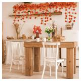 CQURE 12 Pack Fall Leaf Garland, Hanging Vines Garland Artificial Fall Maple Leaves Thanksgiving Decor for Home Wedding Fireplace Party