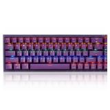 Hexgears U1 Mini Wired Keyboard, Ergonomic Mechanical Gaming Keyboard with MX RGB Backlit Compact 68 Keys Windows Laptop PC Mac - Kailh Blue Switch (Clicky) - Purple