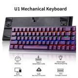 Hexgears U1 Mini Wired Keyboard, Ergonomic Mechanical Gaming Keyboard with MX RGB Backlit Compact 68 Keys Windows Laptop PC Mac - Kailh Blue Switch (Clicky) - Purple