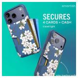 SmartishÂ® iPhone 17 Pro Wallet Case - Wallet Slayer Vol. 1 [Slim + Protective] Credit Card Holder - Drop Tested Flip Hidden Card Slot Cover for Apple iPhone 17 Pro - Very Cherry Blossom