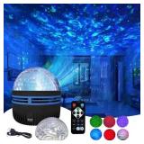 2 in 1 Northern Galaxy Light, Northern Lights and Ocean Wave Projector with Remote CoLntrol, RGB Colorful Night Light for Bedroom Home Decor Gifts (Aurora & Wave)