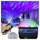 2 in 1 Northern Galaxy Light, Northern Lights and Ocean Wave Projector with Remote CoLntrol, RGB Colorful Night Light for Bedroom Home Decor Gifts (Aurora & Wave)