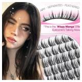Natural Lash Clusters Spiky Eyelash Extensions Wispy Individual Lashes Manga Eyelash Individuals 120 Pcs CC-Curly Cluster Eyelash Extensions 10-16MM Mixed DIY Lash Extensions by Mavphnee