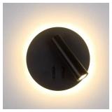 Luzden Modern Wall Mount Light Focused Bed Bedside Reading Wall Lamp with Switch LED Wall Sconce Rotatable Headboard Lights Indoor Spotlight Adjustable for Living Room,Bedroom 3+7W 3000K Black