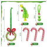 ALOVYY Christmas Crafts for Adults, 36 Sets Christmas Beaded Ornament Kit Including 12 PCS Green Monster/6 PCS Tree/12 PCS Candy Cane/6PCS Garlands, Christmas Tree Decorations (Assembly Needed)