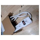 Amazon Basics Surge Protector Power Strip, 6-Outlet with 200J Protection, 2ft Extension Cord, Rectangle, White (2 Pack)