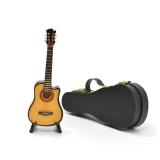 Musiin Miniature Guitar with Stand and Case, 13cm Mini 6 Strings Acoustic Cutaway, Home Music Studio Desk Shelf Decoration, Gift for Guitar Lovers(Cutaway)