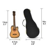 Musiin Miniature Guitar with Stand and Case, 13cm Mini 6 Strings Acoustic Cutaway, Home Music Studio Desk Shelf Decoration, Gift for Guitar Lovers(Cutaway)