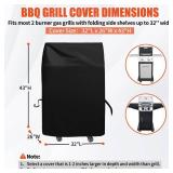 Grill Cover 30in, iCOVER Waterproof BBQ Covers for Two Burner Small Vertical Smoker, Lightweight Easy On/Off, Dustproof UV-Resistant Fit Grills with Collapsed Side Tables