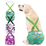 3 Pack Avont Washable Female Dog Diaper with Suspender, Reusable Girl Doggie Diapers for Small Medium Large Doggy in Heat Cycle Period Incontinence