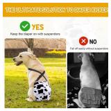 3 Pack Avont Washable Female Dog Diaper with Suspender, Reusable Girl Doggie Diapers for Small Medium Large Doggy in Heat Cycle Period Incontinence