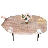 LIBERECOO Oval Clear Fitted Vinyl Tablecloth - Fits 48 x 72 Inch Oval Tables Only - Heavy Duty Elasticized Table Cover Elastic Edged Plastic Tablecloths Protector