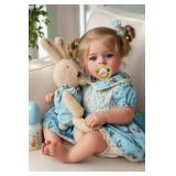 JIZHI Lifelike Reborn Baby Dolls - 18 Inch Realistic-Newborn Baby Dolls Blond Girl Handmade Real Life Toddler Dolls with Clothes for Kids Age 3+