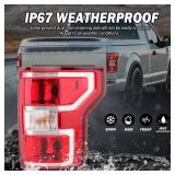Passenger Side Tail Light Assembly Compatible with Ford F150 F-150 2018-2020 With Halogen Bulb and Harness Right Tail Lamp
