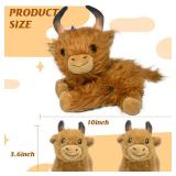 lonfypeng Nurturing Cow Stuffed Animal with 2 Plush Babies,Baby Stuffed for Girls and Boys Plushy Mommy Cattle with Baby Cattle for Birthday Party Favors Gifts