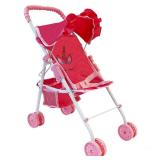 My First Baby Doll Stroller for Toddlers 3 Year Old Girls, Little Kids | Folding Baby Stroller for Dolls, Toy Stroller for Baby Dolls with Bottom Storage Basket, Foldable Frame, Canopy, Seatbelt
