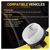 RoadNow 700194 HVAC Blower Motor Fits for Honda Civic 2006-2011, for Jeep Wrangler 2007-2010 Replacement Part 79310-SNA-A01 79310-SNA-A02 31758008000