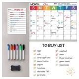 3 Pack Dry Erase Magnetic Calendar for Refrigerator - Monthly & Blank & Daily Planner Magnet Whiteboard for Fridge Wall - Shopping, Meal/Menu, to Do List, Family Schedule Planning Board (9CO-3RIKO)