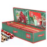 HOLDNâ STORAGE Premium Wrapping Paper Storage Container - Durable 600D Tear-Proof, Fits 27 Rolls Gift Wrap, Extra Pockets for Ribbons & Bows, Underbed Storage - Ideal for Holiday Christmas, Green