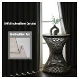 Flyfun Blackout Curtains 96 Inches Long - 2 Panels, Thermal Insulated Drapes for Living Room/Bedroom, Rod Pocket/Linen (Natural, 52W x 96L)