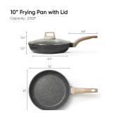 CAROTE Non Stick Frying Pan Skillet, Nonstick Granite Fry Pan glass lid not included Glass Lid Was Broken, Needs Cleaned
