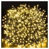 Novtech Christmas LED Outdoor String Lights 164FT 2000LEDs Xmas Fairy Plug in Christmas Lights - Waterproof Decorative String Lights for Home Garden Wedding Party Holiday - Warm White