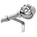 Luvenia Silver Decorative Curtain Rods,Adjustable Curtain Rod For Windows 30 to 72 Inch(2.5-6Ft),Curtain Rod For Bedroom, Living Room,Kitchen,Farmhouse