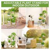 iDavosic.ly 5 Tier Large Plant Stand Indoor, 10 Inch Wide Tall Corner Metal Plant Stands Outdoor for Multiple Plants, Folding Tiered Flower Display Holder Rack Shelf, Gold