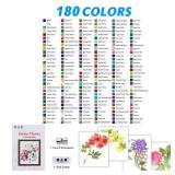 H & B 180-Color Colored Pencils Set with Coloring Book, Eraser, and Sharpener - Perfect for Drawing and Coloring - Soft Oil-Based Cores Ideal for Adults, Artists, and Beginners
